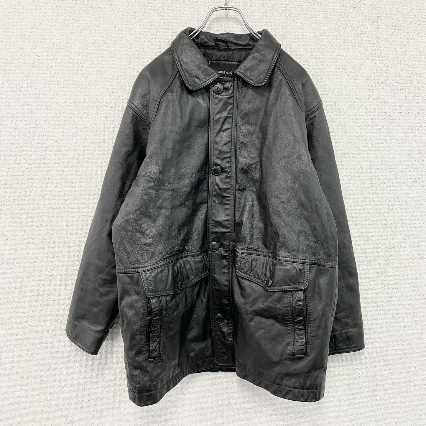 D'HOMME A HOMME　ドムアオム　レザージャケット/レザーコート　黒　ブラック　Mサイズ
