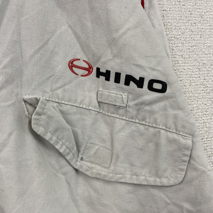 TB UNIFASHION　HINO　日野自動車　ワークジャケット　比翼仕立て　フラップポケット　ライトグレー　4Lサイズ