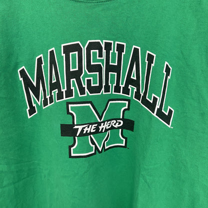 古着 used　champion　チャンピオン　半袖カレッジプリントTシャツ　マーシャル大学　緑　クルーネック　レトロ　Lサイズ