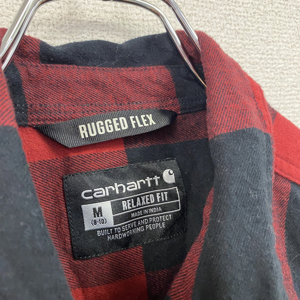 Carhartt　カーハート　長袖ネルシャツワンピース　バッファローチェック　ポケット付　赤　レッド　Ｍサイズ