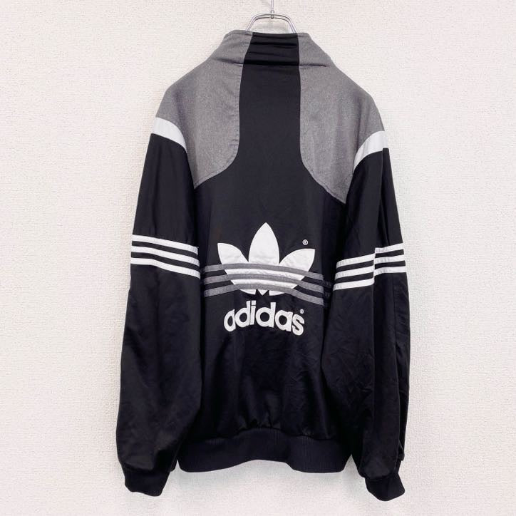 90s　adidas　アディダス　トラックジャケット/ジャージ　ヴィンテージ　黒　ブラック　Lサイズ