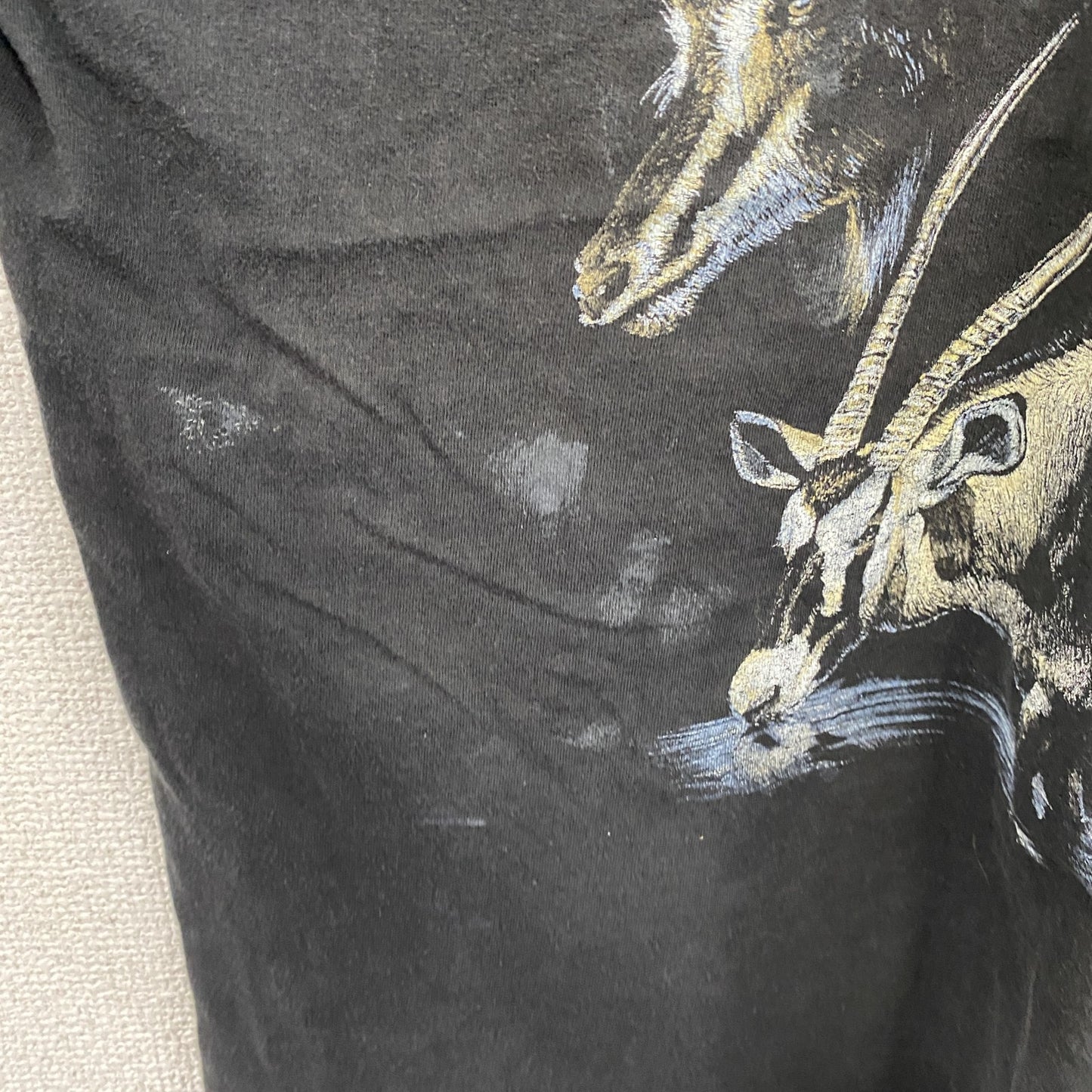EVERYTHING ETHNIC　半袖アニマルプリントTシャツ　黒　ブラック　XLサイズ
