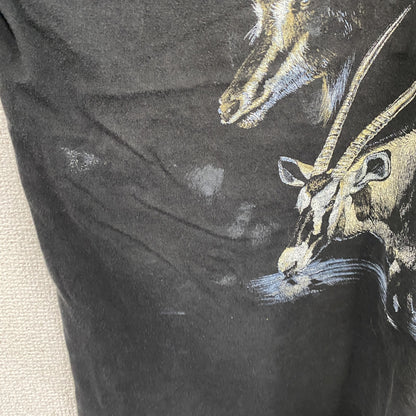 EVERYTHING ETHNIC　半袖アニマルプリントTシャツ　黒　ブラック　XLサイズ