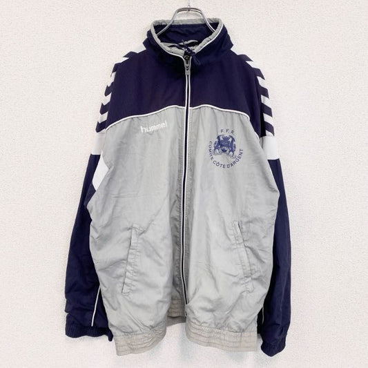 90s～　hummel　ヒュンメル　トラックジャケット/ジャージ　ヴィンテージ　灰色　グレー　XLサイズ