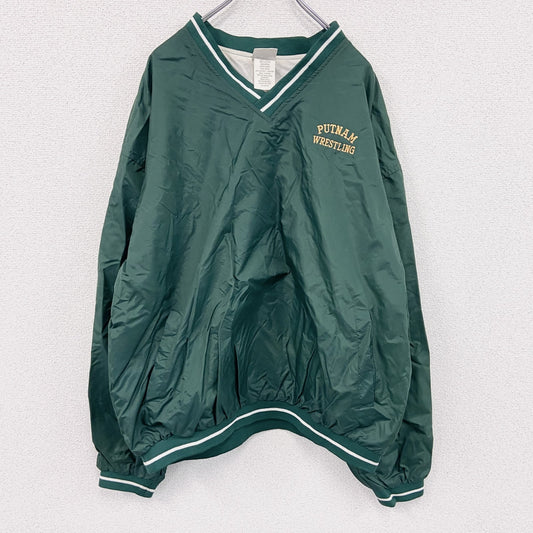 90s～　Rawlings　ローリングス　ナイロンプルオーバージャケット　深緑　ディープグリーン　XLサイズ