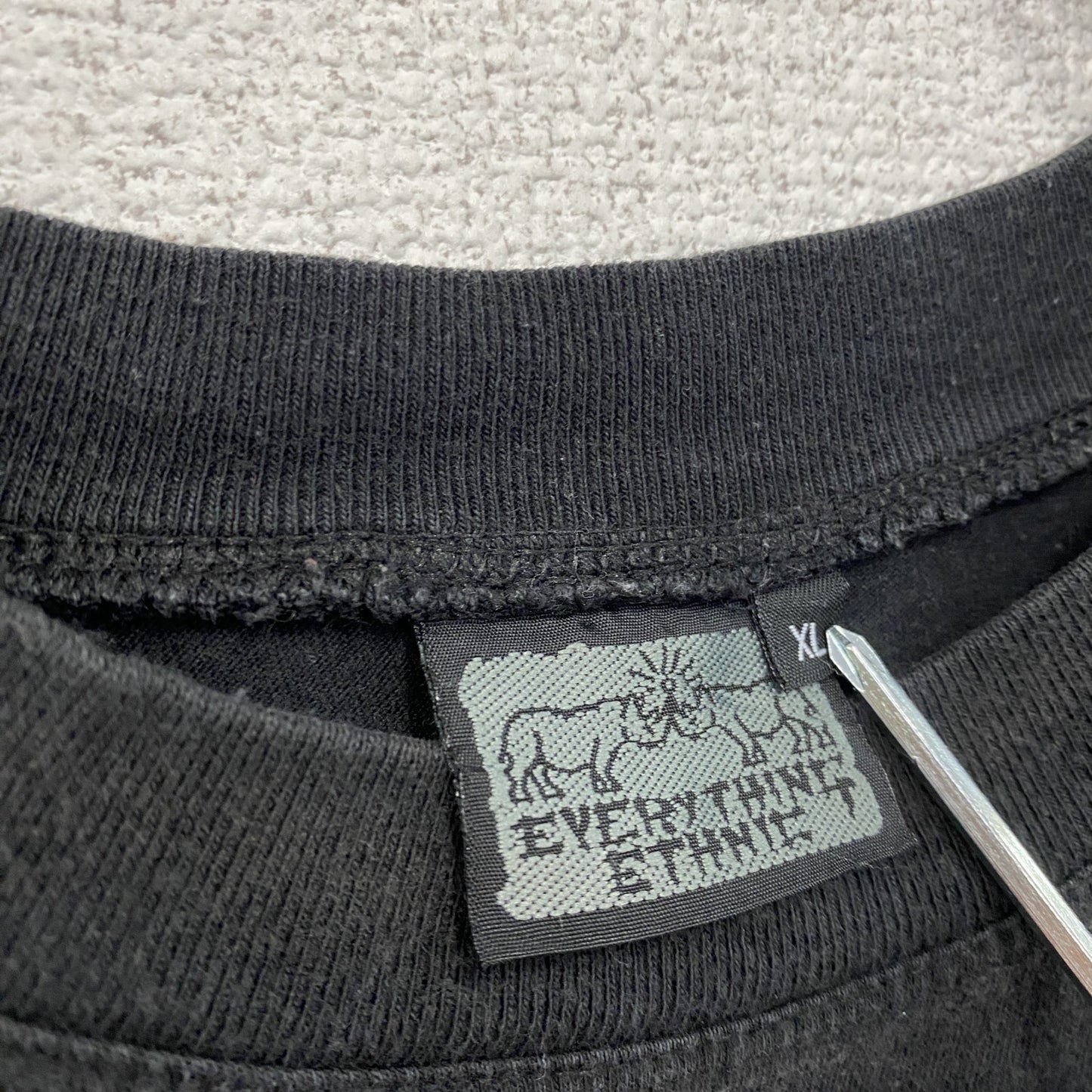 EVERYTHING ETHNIC　半袖アニマルプリントTシャツ　黒　ブラック　XLサイズ