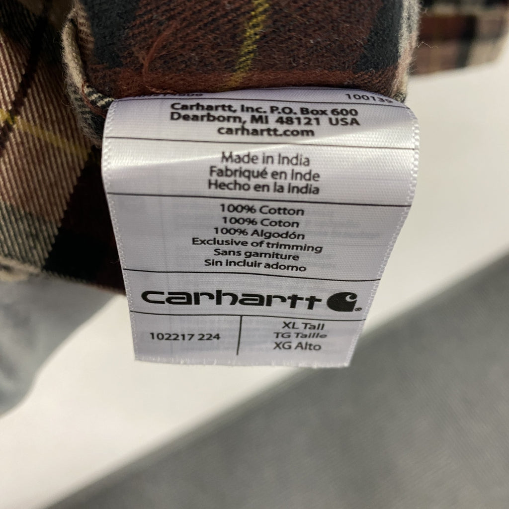 Carhartt　カーハート　長袖ネルシャツ　ボタンダウンシャツ　茶色　ブラウン　XLサイズ