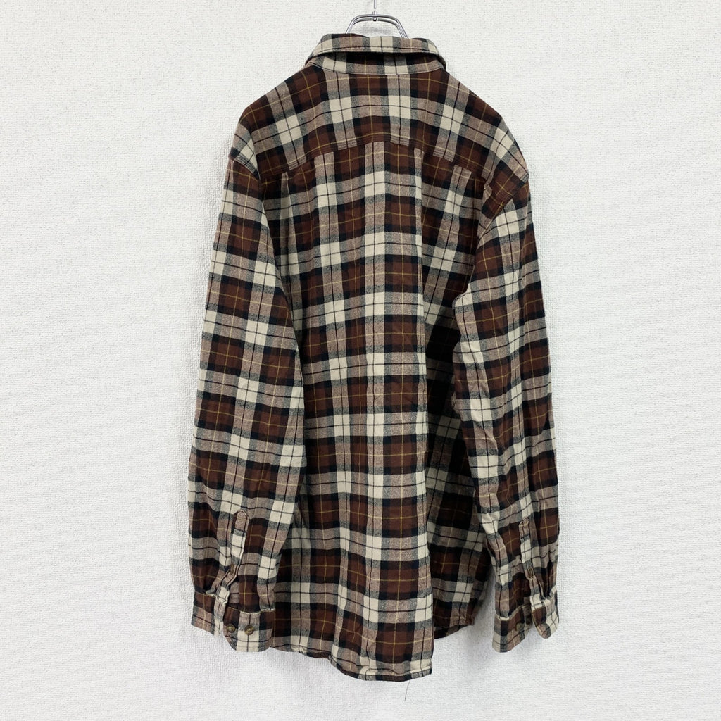 Carhartt　カーハート　長袖ネルシャツ　ボタンダウンシャツ　茶色　ブラウン　XLサイズ