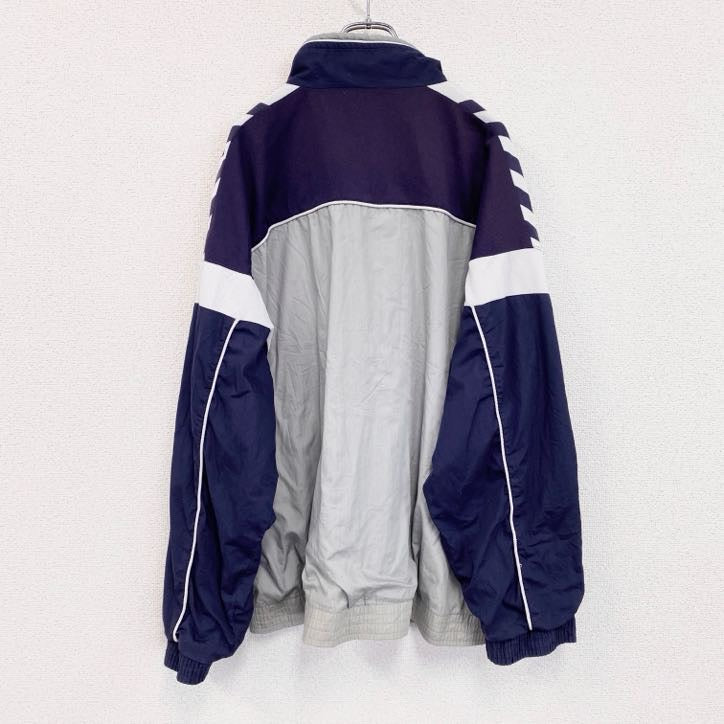 90s～　hummel　ヒュンメル　トラックジャケット/ジャージ　ヴィンテージ　灰色　グレー　XLサイズ
