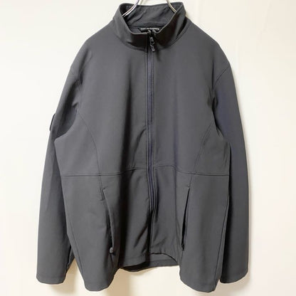 古着 used　PORT AUTHORITY　長袖フルジップブルゾン　ワンポイントワッペン　グレー　XLサイズ
