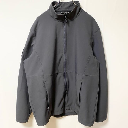 古着 used　PORT AUTHORITY　長袖フルジップブルゾン　ワンポイントワッペン　グレー　XLサイズ