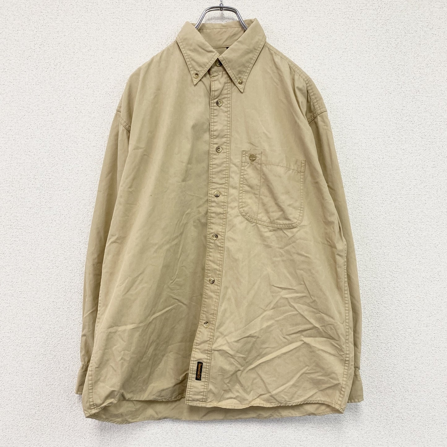Timberland　ティンバーランド　長袖ボタンダウンシャツ　ベージュ　Lサイズ