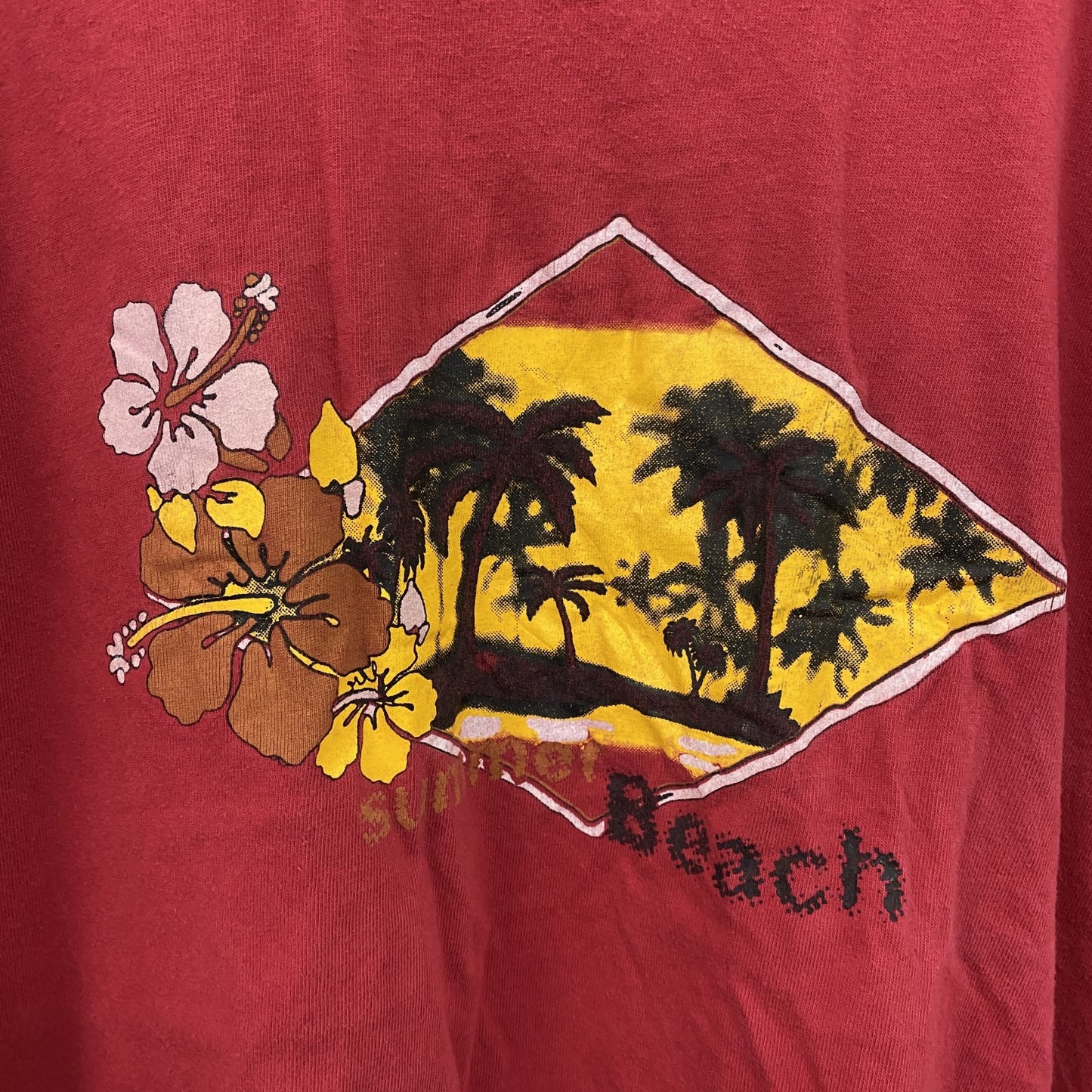 HISTREET　半袖プリントTシャツ　ラグランT　赤　レッド　Lサイズ