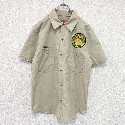 UNIVERSAL OVERALL　ユニバーサルオーバーオール　半袖ワークシャツ　ベージュ　Lサイズ　