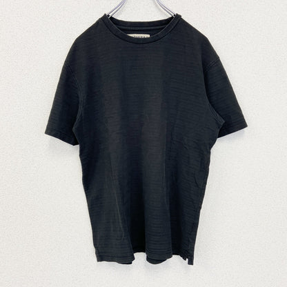 古着 used　HATHAWAY ハサウェイ 　半袖シンプルTシャツ　ノームコア　無地　黒　スポーツウェア　クルーネック　Sサイズ