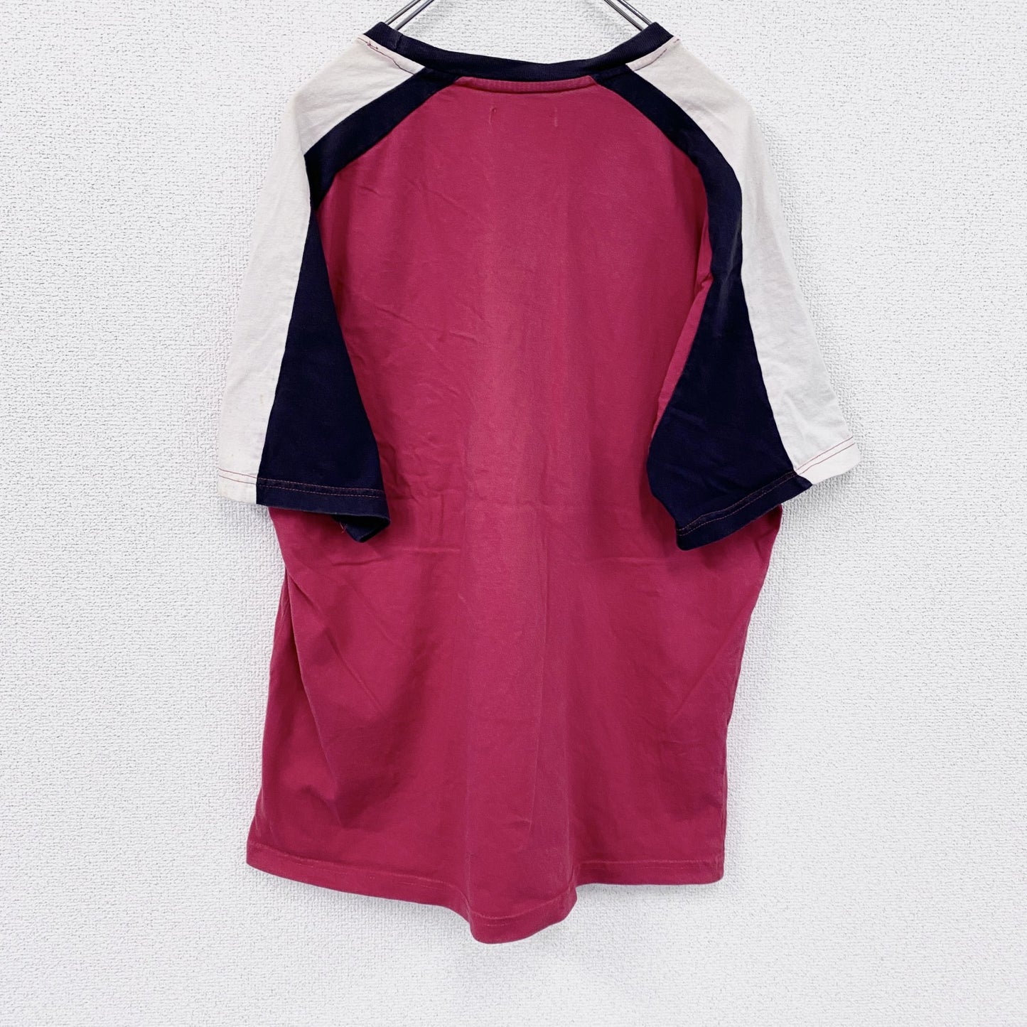 HISTREET　半袖プリントTシャツ　ラグランT　赤　レッド　Lサイズ