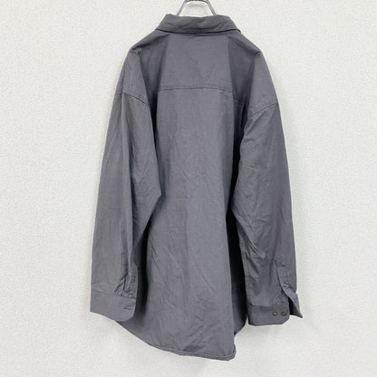Carhartt　カーハート　長袖ワークシャツ　ボタンダウンシャツ　ダブルポケット　灰色　グレー　2XLサイズ