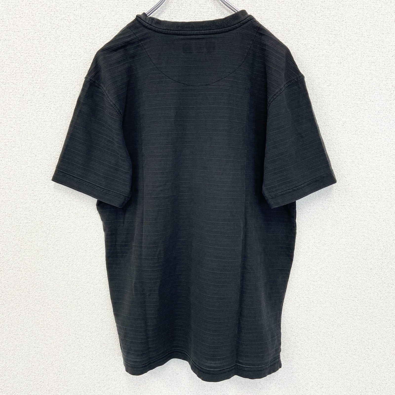 古着 used　HATHAWAY ハサウェイ 　半袖シンプルTシャツ　ノームコア　無地　黒　スポーツウェア　クルーネック　Sサイズ