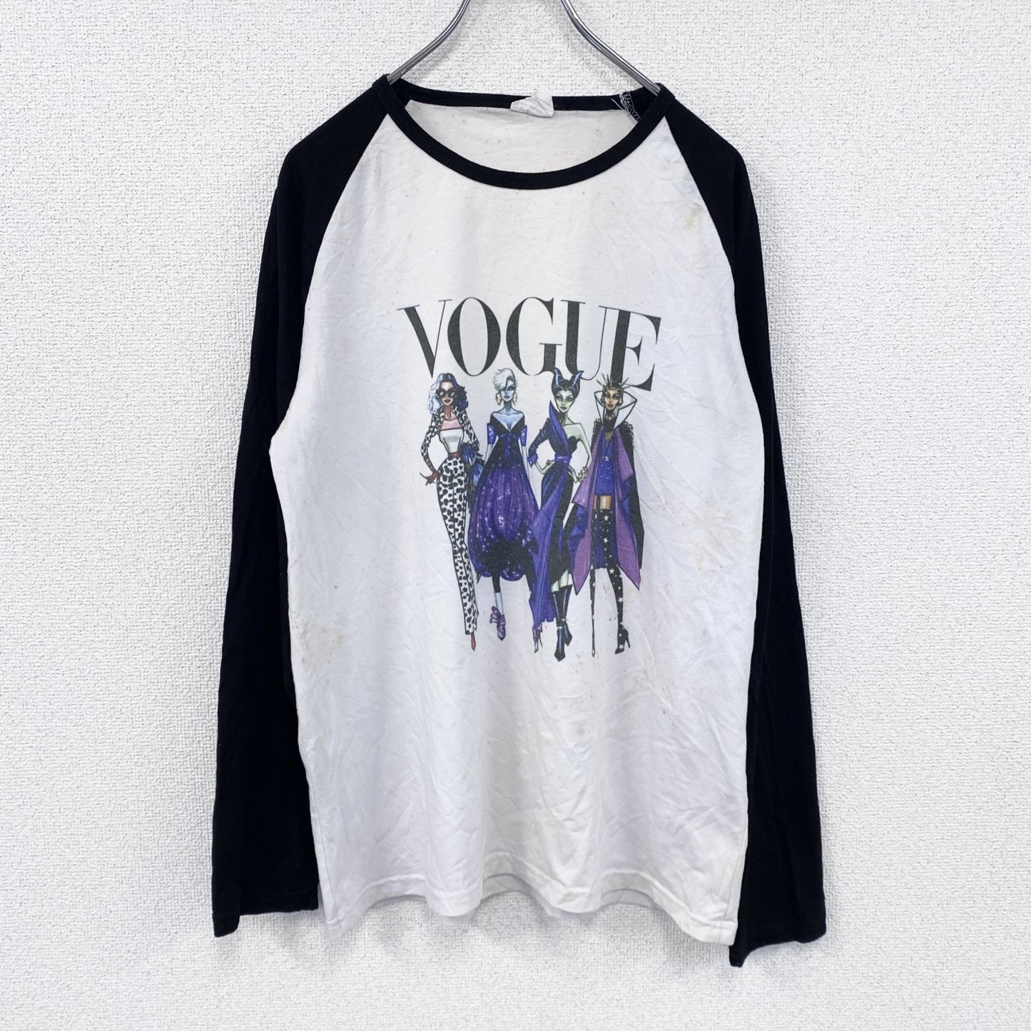 Laiwang　VOGUE　長袖Tシャツ/ロンT　ラグランT　白　ホワイト　XLサイズ