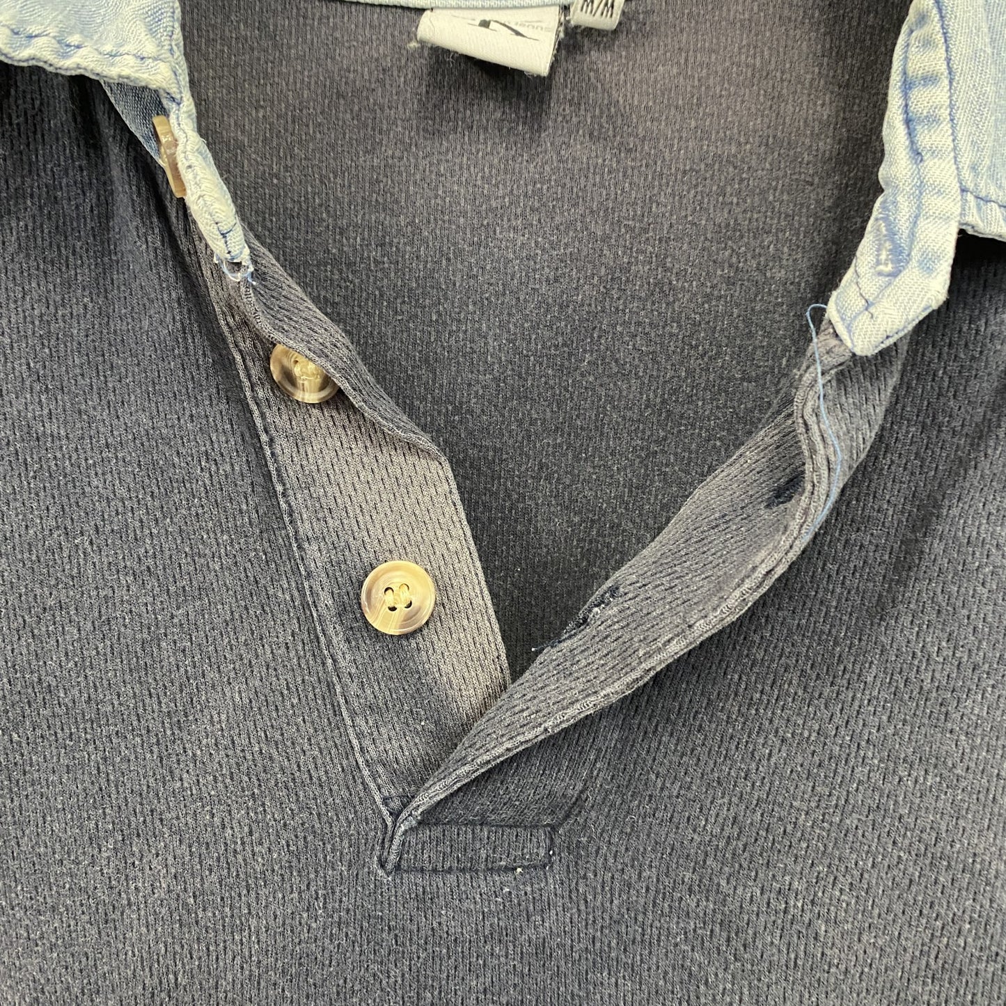 90s～　Colvin Klein Jeans　カルバンクラインジーンズ　半袖ポロシャツ　紺　ネイビー　Mサイズ