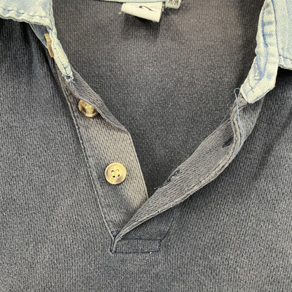 90s～　Colvin Klein Jeans　カルバンクラインジーンズ　半袖ポロシャツ　紺　ネイビー　Mサイズ