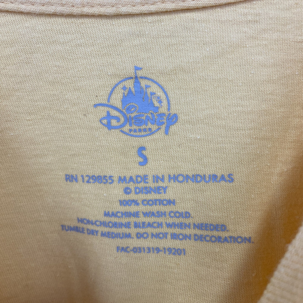 古着 used　Disney　ディズニー　半袖プリントTシャツ　ディズニーワールド　レトロ　黄色　イエロー　クルーネック　Sサイズ