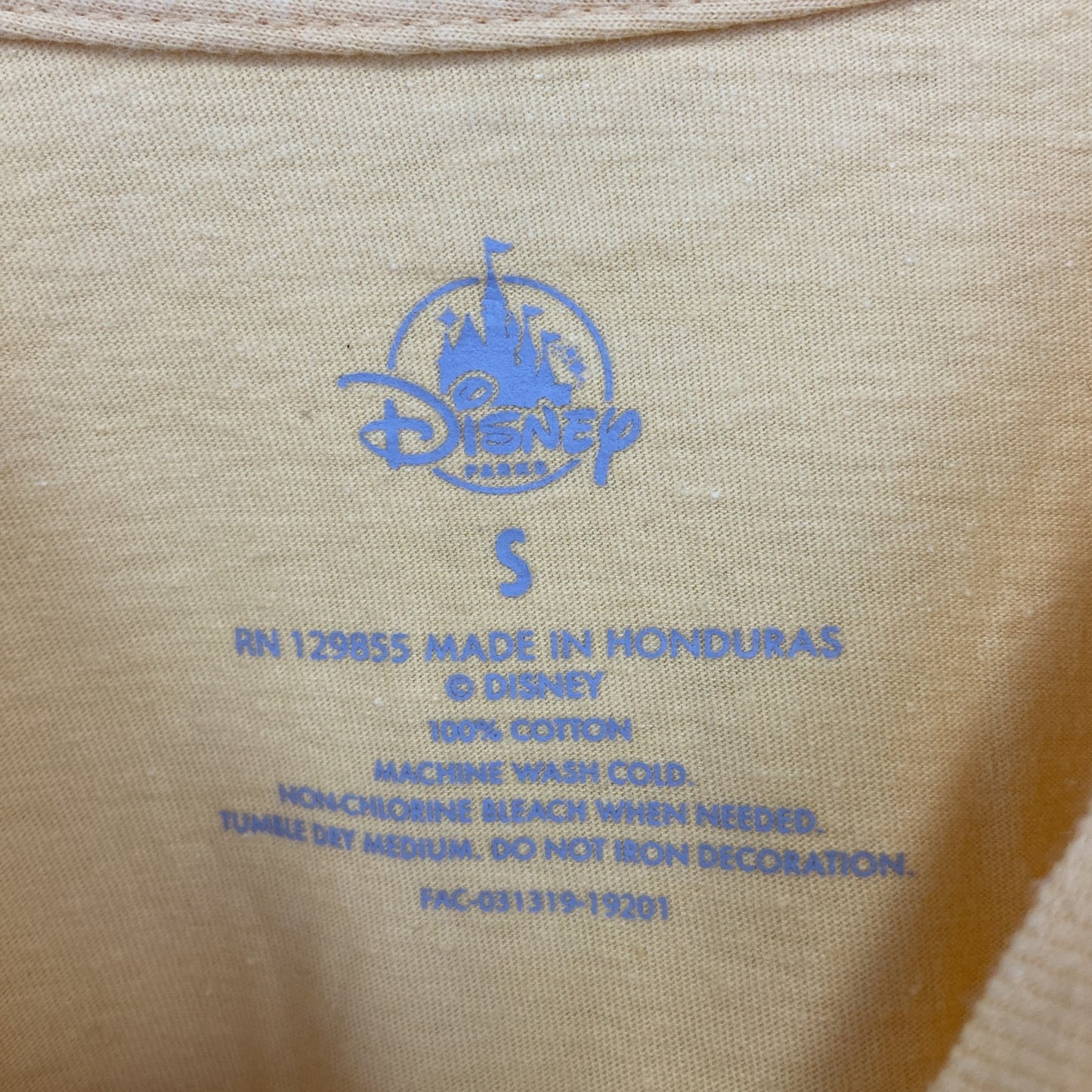 古着 used　Disney　ディズニー　半袖プリントTシャツ　ディズニーワールド　レトロ　黄色　イエロー　クルーネック　Sサイズ