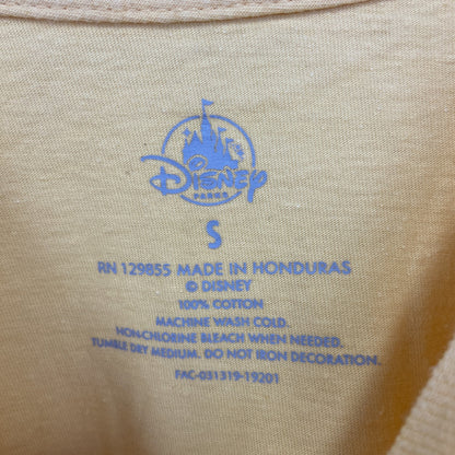 古着 used　Disney　ディズニー　半袖プリントTシャツ　ディズニーワールド　レトロ　黄色　イエロー　クルーネック　Sサイズ