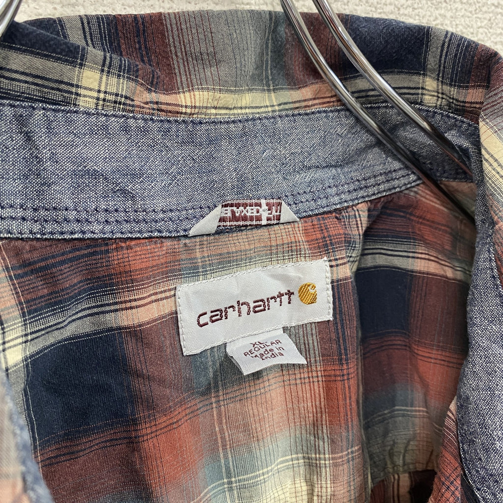 Carhartt　カーハート　長袖シャツ　ダブルポケットシャツ　マルチチェック　赤　レッド　XLサイズ