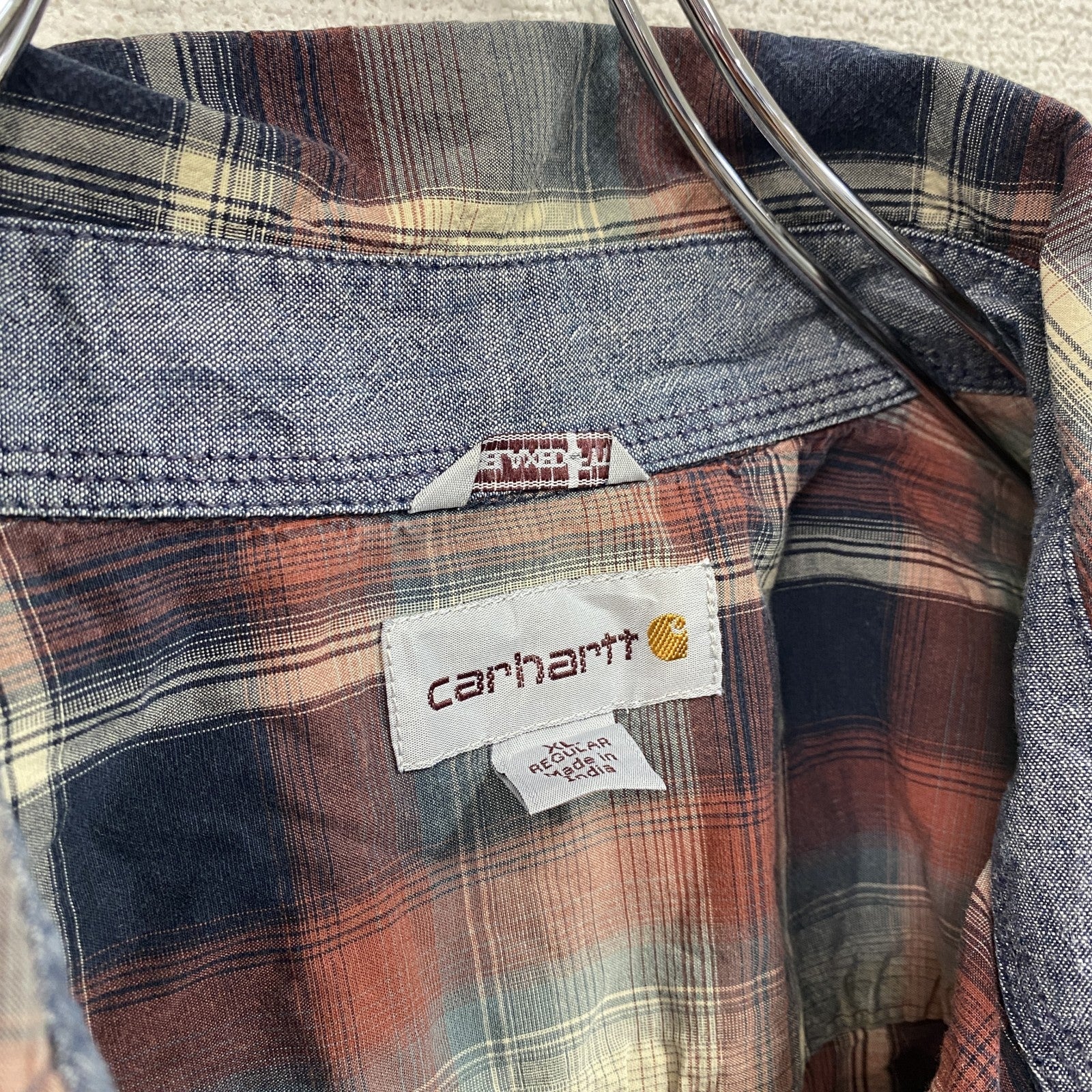 Carhartt　カーハート　長袖シャツ　ダブルポケットシャツ　マルチチェック　赤　レッド　XLサイズ