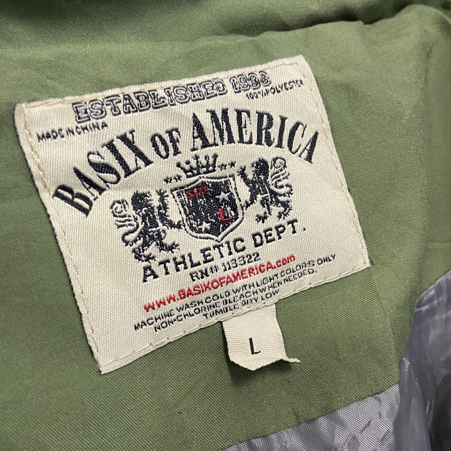 BASIX OF AMERICA　フルジップジャケット　カーキ　Lサイズ