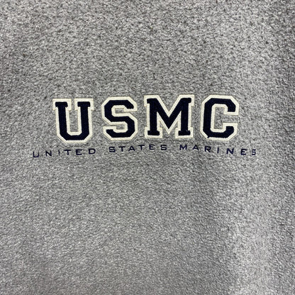古着 used　GEAR ギア　USMC　長袖スウェット　トレーナー　ラインリブ　グレー　アメリカ海兵隊　XLサイズ