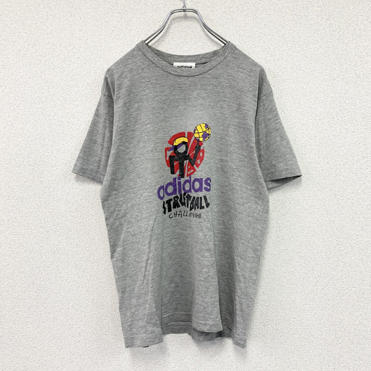 adidas　アディダス　半袖プリントTシャツ　グレー　Mサイズ