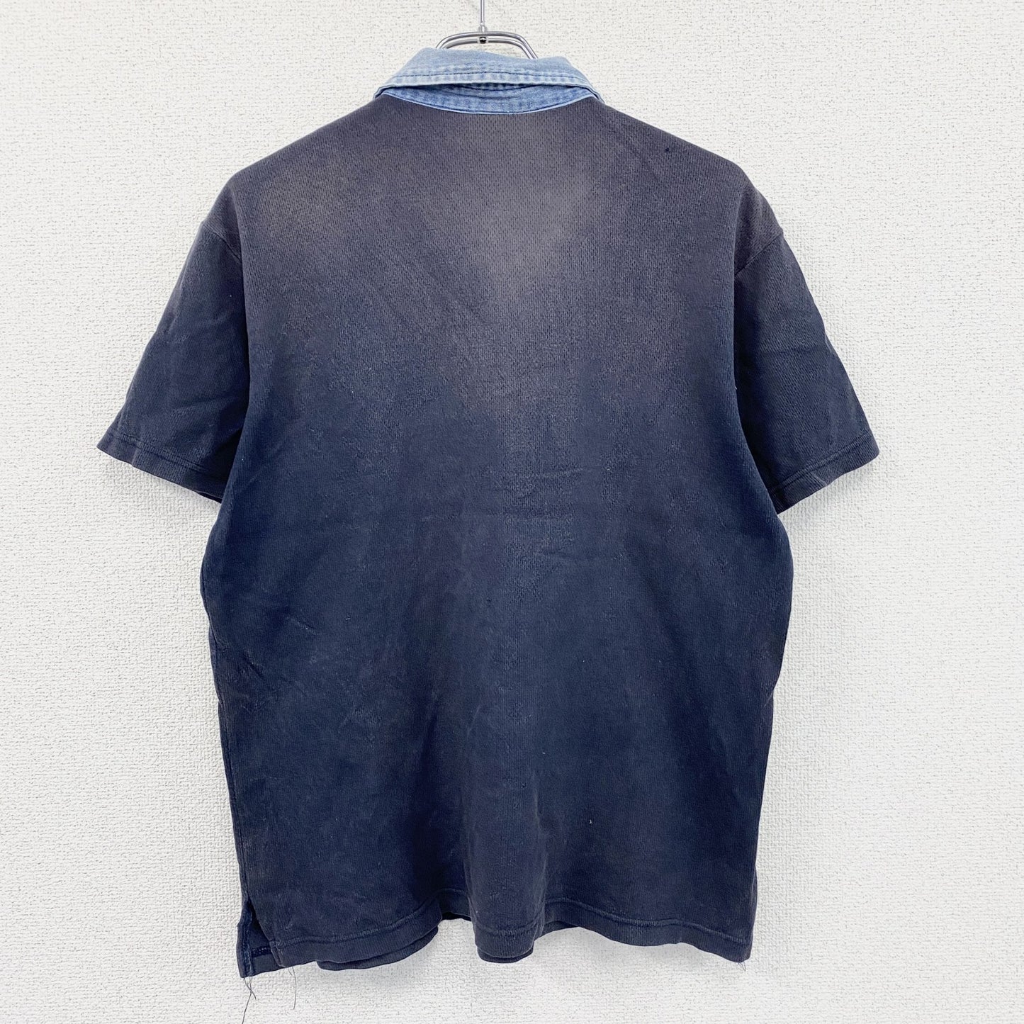 90s～　Colvin Klein Jeans　カルバンクラインジーンズ　半袖ポロシャツ　紺　ネイビー　Mサイズ
