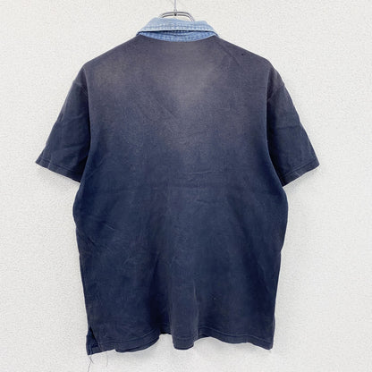 90s～　Colvin Klein Jeans　カルバンクラインジーンズ　半袖ポロシャツ　紺　ネイビー　Mサイズ