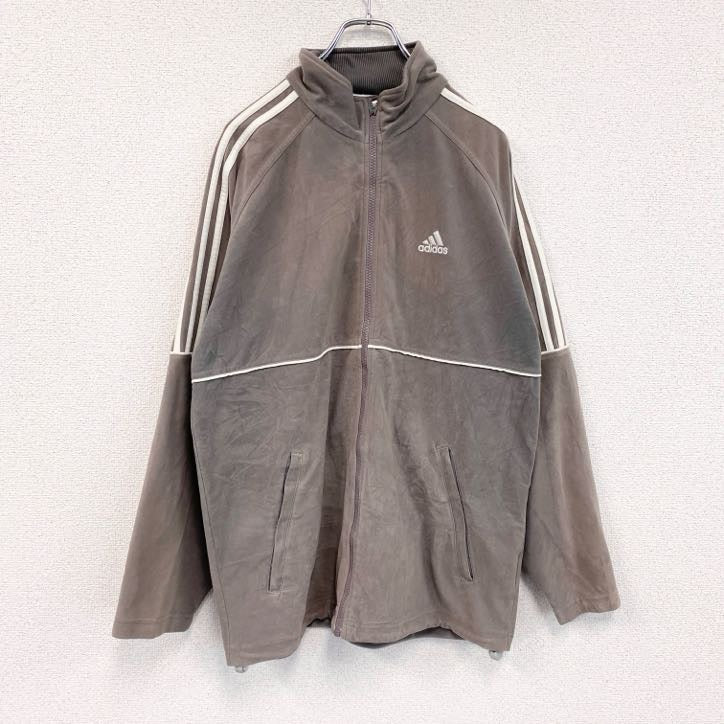 adidas　アディダス　ベロアトラックジャケット/ジャージ　灰色　グレー　XLサイズ