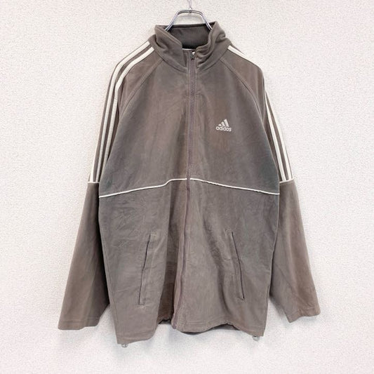 adidas　アディダス　ベロアトラックジャケット/ジャージ　灰色　グレー　XLサイズ