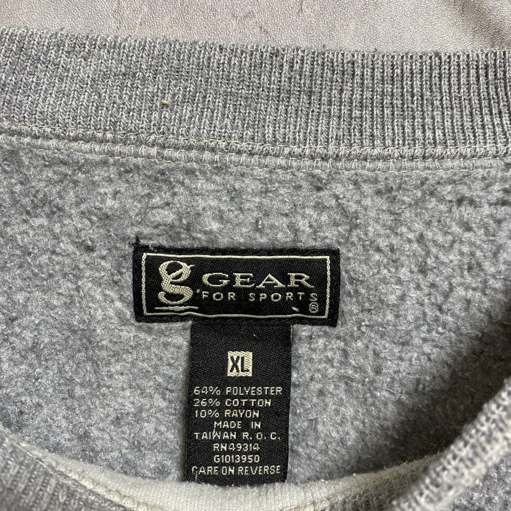 古着 used　GEAR ギア　USMC　長袖スウェット　トレーナー　ラインリブ　グレー　アメリカ海兵隊　XLサイズ