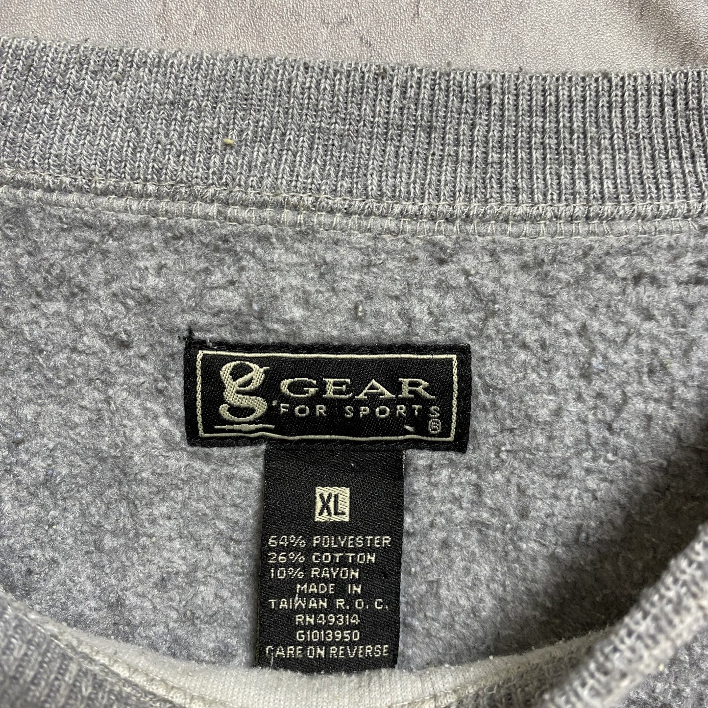 古着 used　GEAR ギア　USMC　長袖スウェット　トレーナー　ラインリブ　グレー　アメリカ海兵隊　XLサイズ