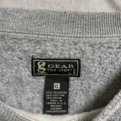 古着 used　GEAR ギア　USMC　長袖スウェット　トレーナー　ラインリブ　グレー　アメリカ海兵隊　XLサイズ