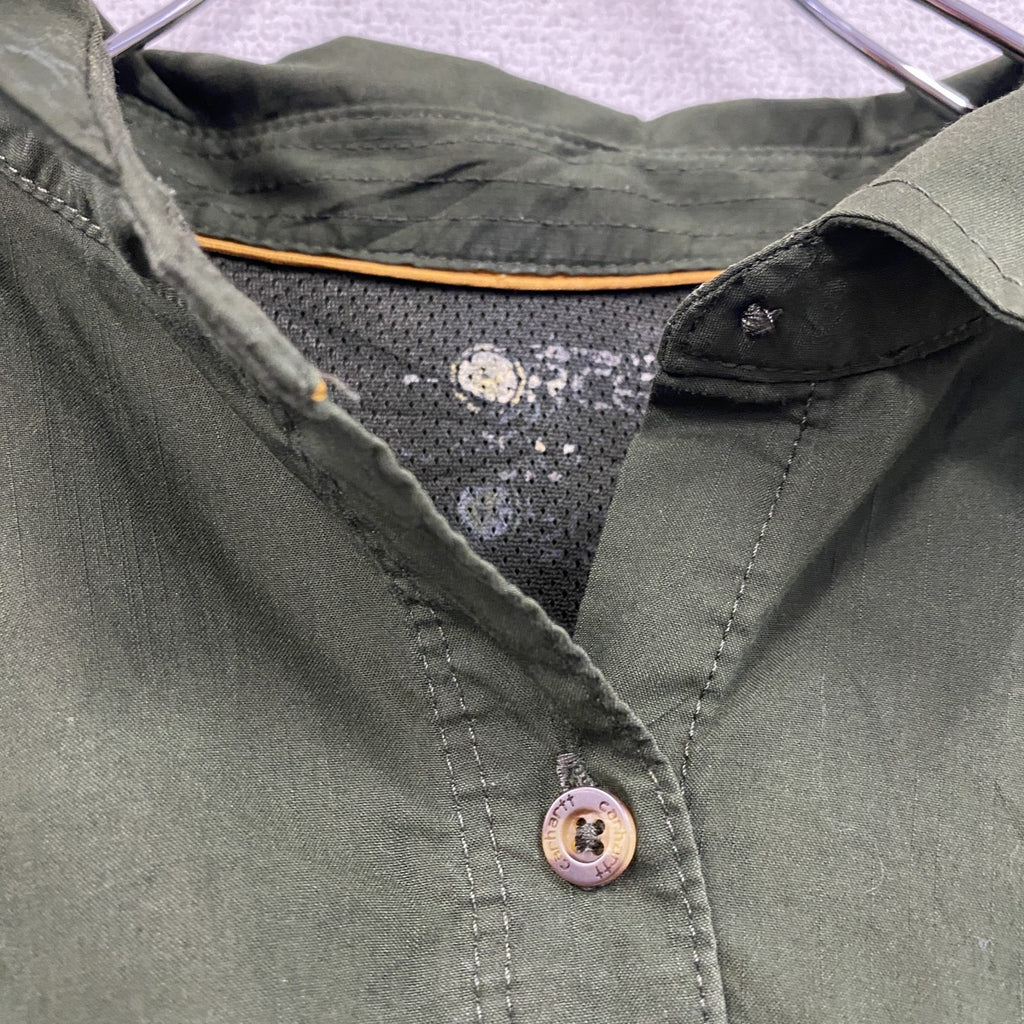 Carhartt　カーハート　長袖ワークシャツ　ダブルポケット　マチ付　緑　グリーン　XLサイズ