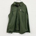 Carhartt　カーハート　長袖ワークシャツ　ダブルポケット　マチ付　緑　グリーン　XLサイズ