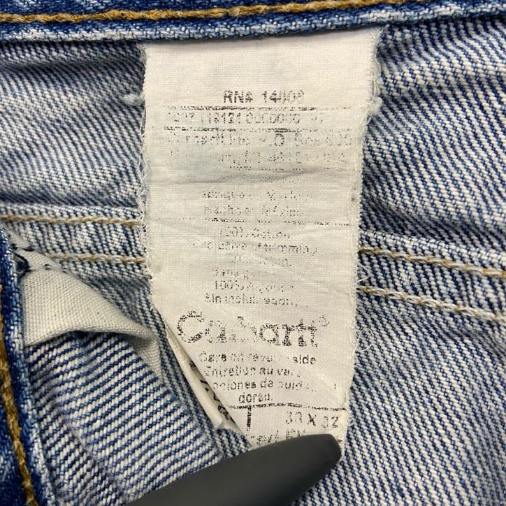 Carhartt　カーハート　デニムパンツ　ジッパーフライ　レザーパッチ　インディゴ　W38