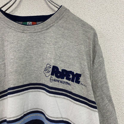 GIANNI VALENTINO　ジャンニヴァレンティノ　POPEYE　半袖プリントTシャツ　グレー　Lサイズ