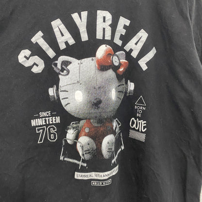 STAYREAL　Hello Kitty　ハローキティ　半袖プリントTシャツ　黒　ブラック