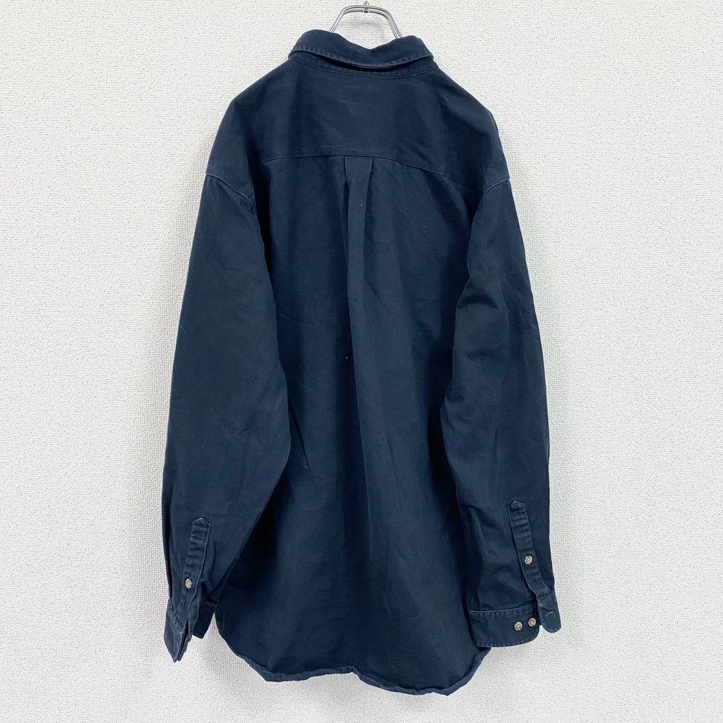 Carhartt　カーハート　長袖ボタンダウンシャツ　ダブルポケットシャツ　紺　ネイビー　XLサイズ