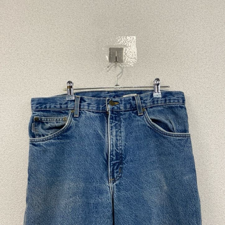 Carhartt　カーハート　デニムパンツ　ジッパーフライ　レザーパッチ　インディゴ　W34