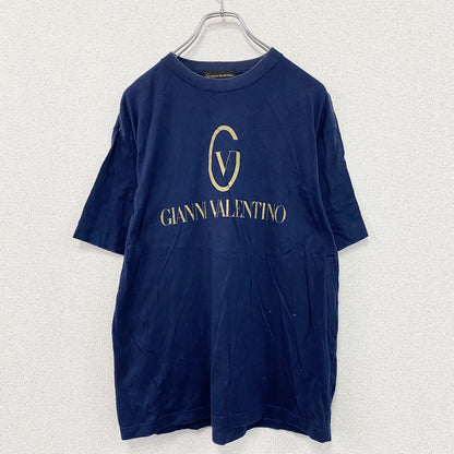 GIANNI VALENTINO　ジャンニヴァレンティノ　半袖プリントTシャツ　紺　ネイビー　Mサイズ