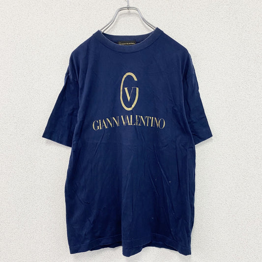 GIANNI VALENTINO　ジャンニヴァレンティノ　半袖プリントTシャツ　紺　ネイビー　Mサイズ