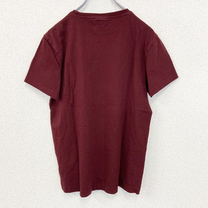 古着　used　LEVI’S　リーバイス　半袖プリントTシャツ　クルーネック　カジュアル　レトロデザイン　赤　ボルドー　Mサイズ